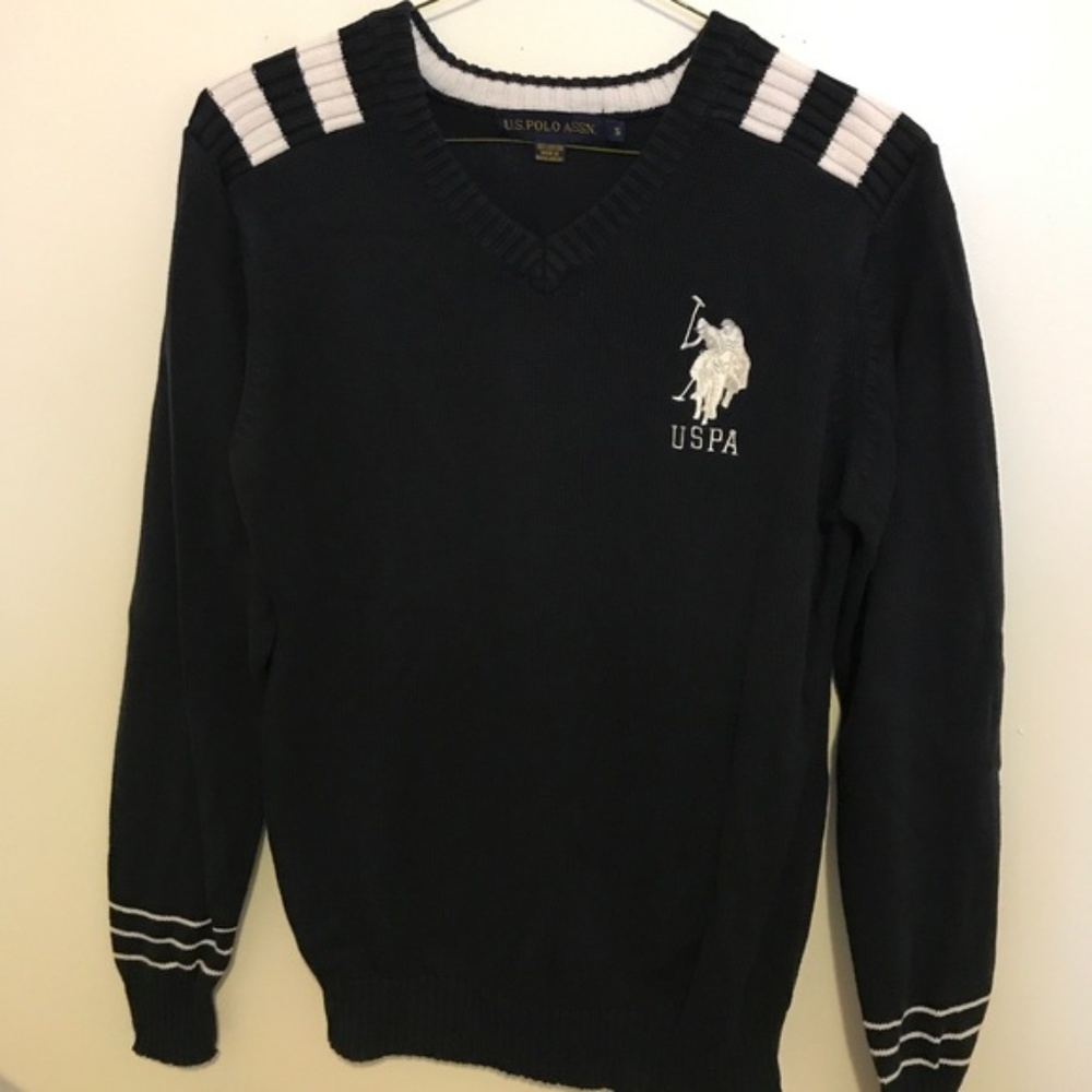 U.S. Polo Assn. Men's black and white sweater sm