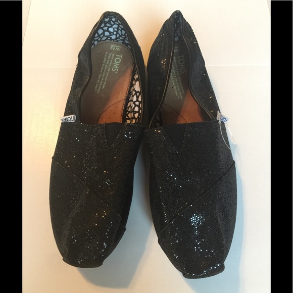 NWOT Black glitter Toms - Picture 2 of 6
