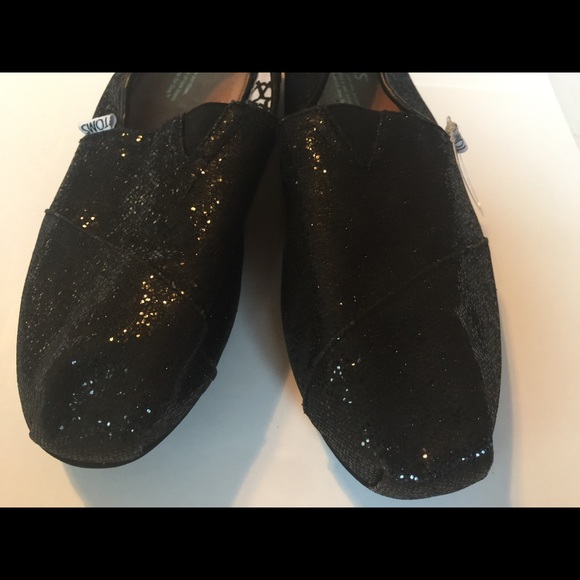 NWOT Black glitter Toms - Picture 4 of 6
