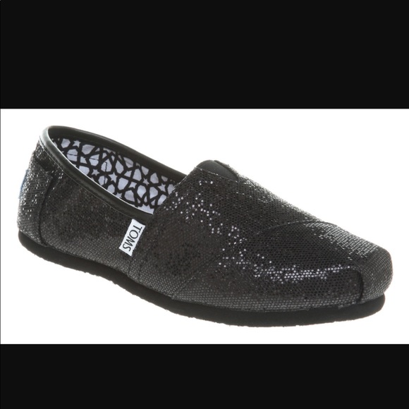 NWOT Black glitter Toms - Picture 6 of 6