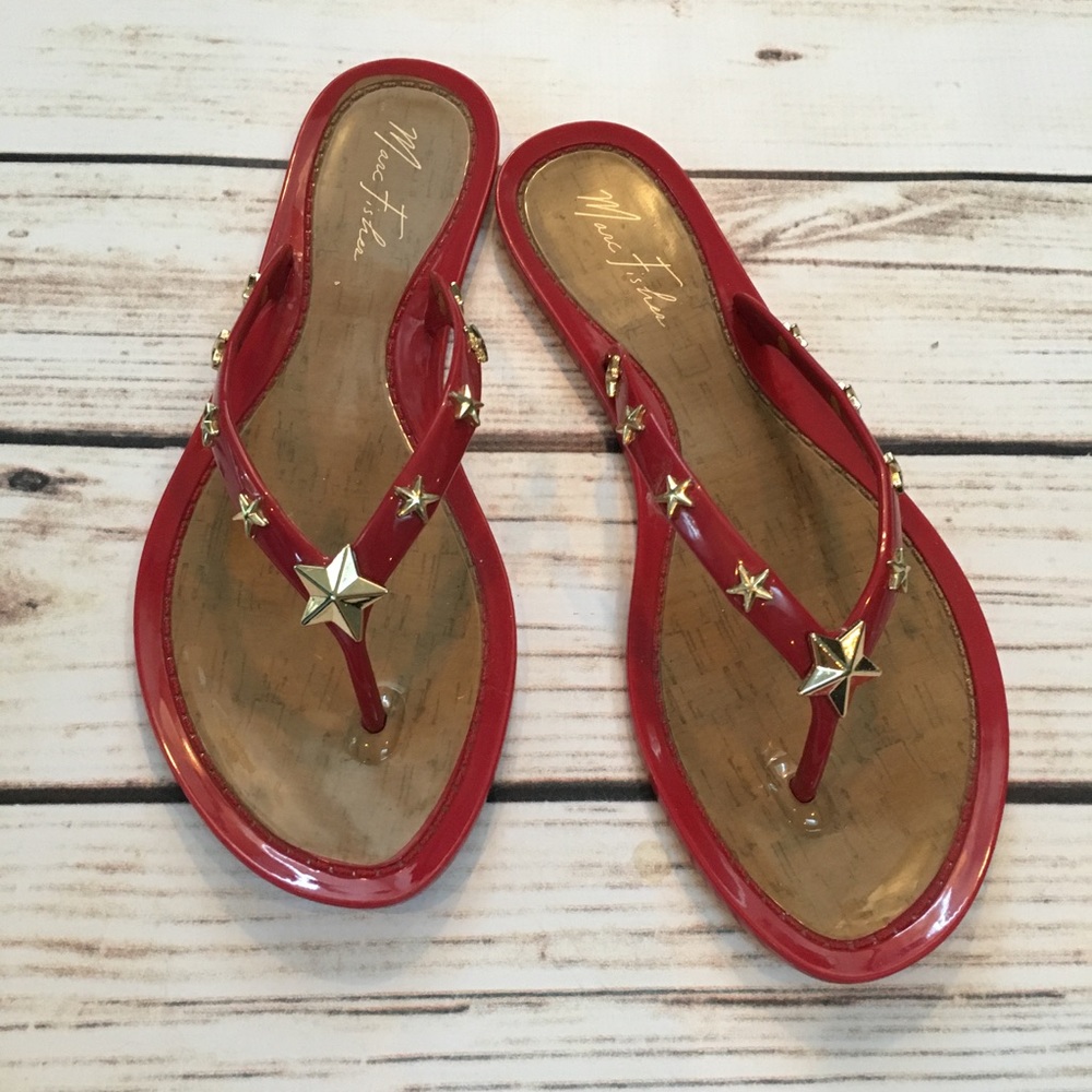 ✨MARC FISHER Star Spangled Flip Flops