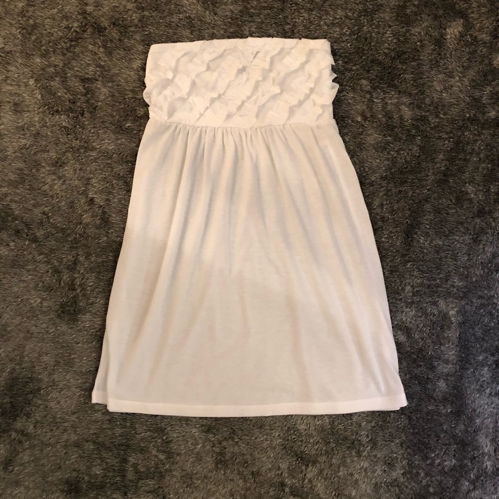 White ruffle cover-up dress (swimwear cover-up)