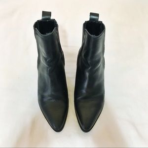 Zara Black leather ankle booties 37 7 6.5