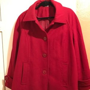 Beautiful red pea coat.
