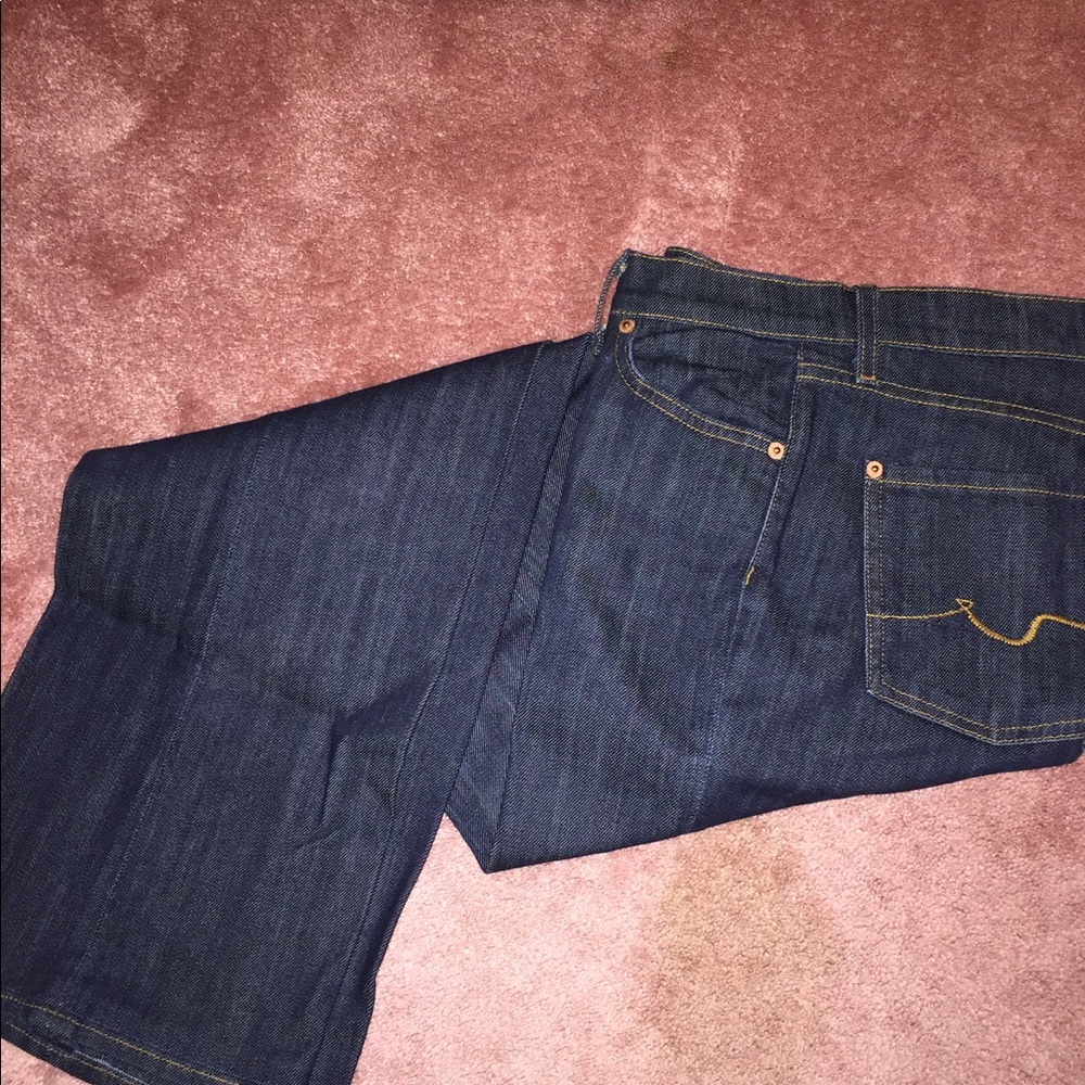 Dark denim blue jeans