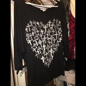 flowy shirt with crosses