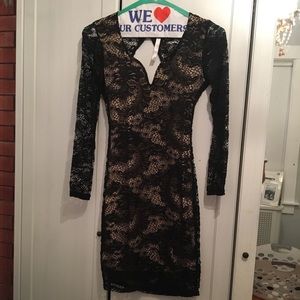 Lace sweetheart neckline body con dress