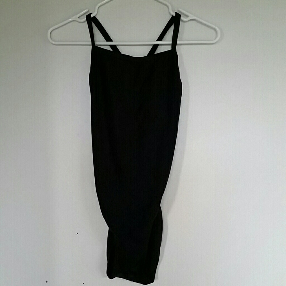 Black one-piece speedo swimsuit