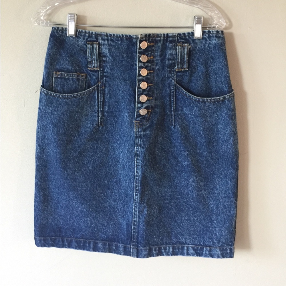 Vintage Nuevo denim mini skirt.