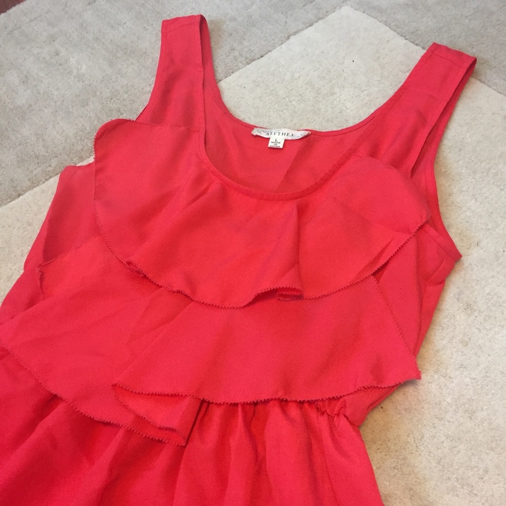 Red Ruffle Dress - Picture 2 of 2