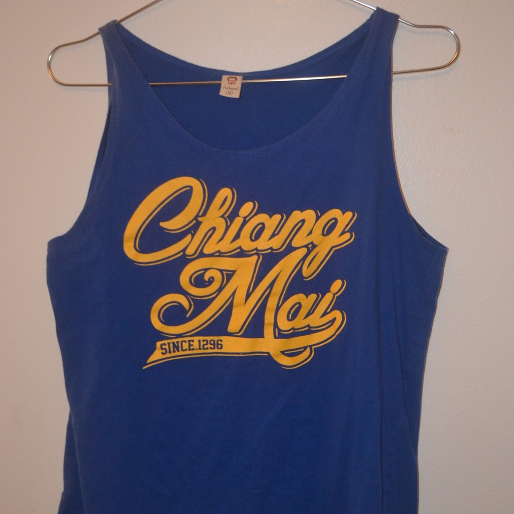 Blue Cotton Tank Top
