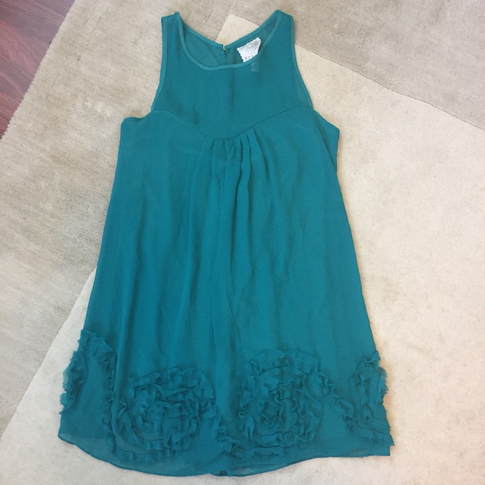 Teal Rosette Dress