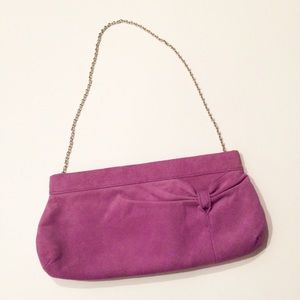 LOFT NWOT lavender suede clutch with chain strap LOFT NWOT lavender suede clutch with chain strap