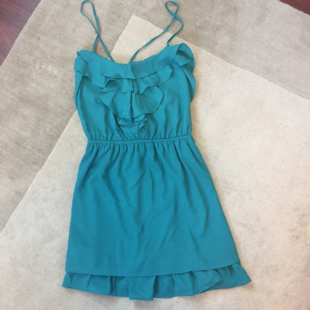 Teal Ruffle Dress