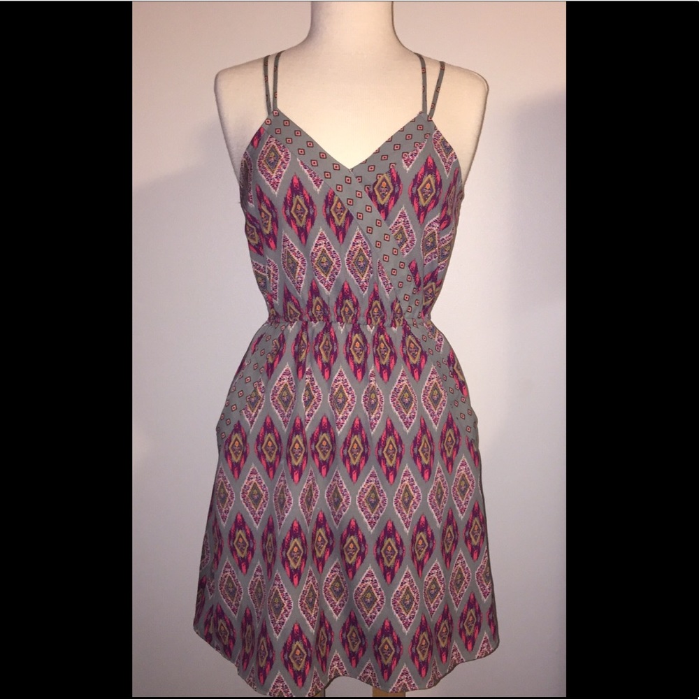 Olive green Aztec Dress