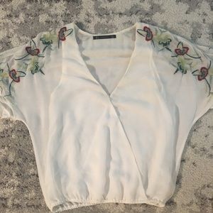 Zara blouse with shoulder embroidery