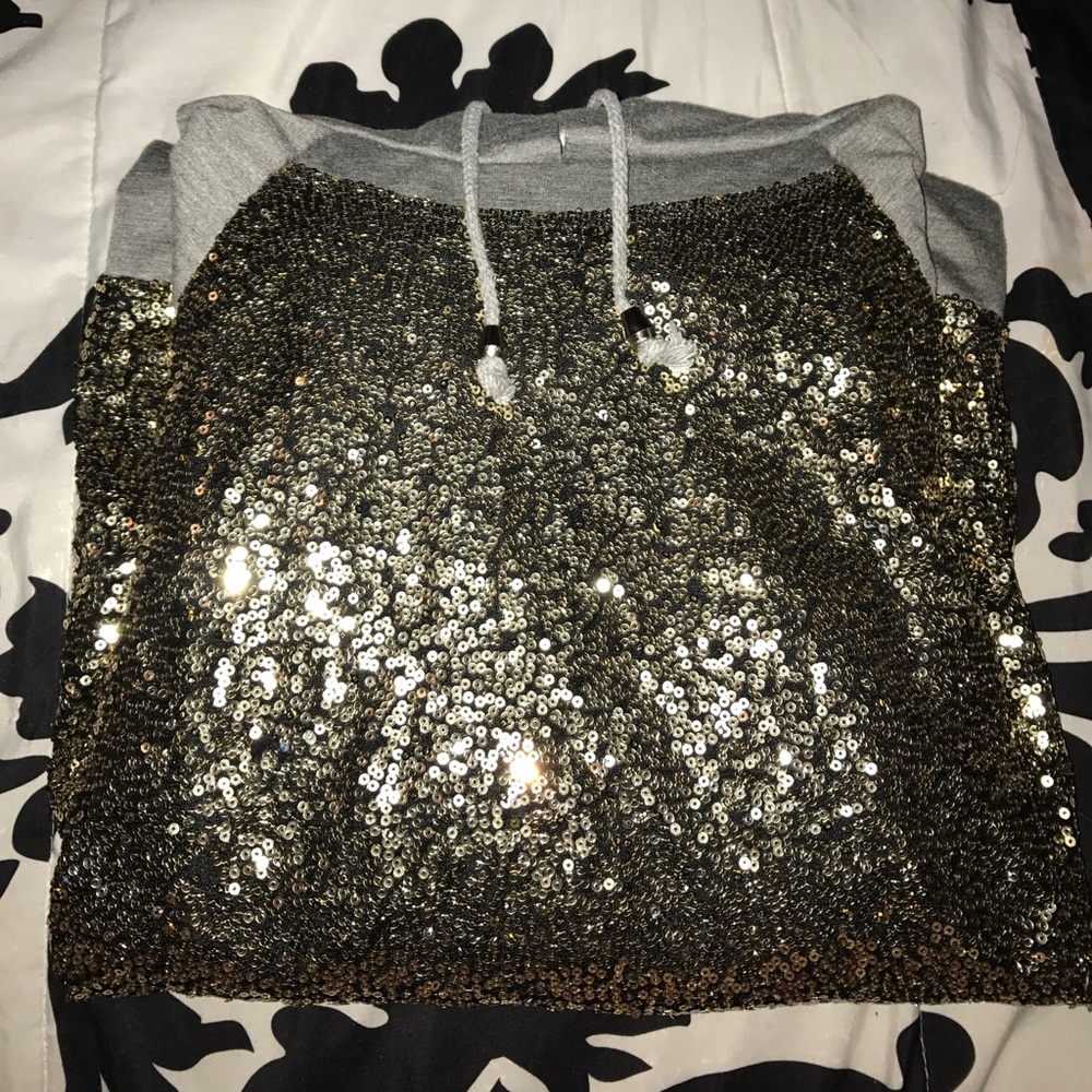 Sparkle gold sequenced hoodie