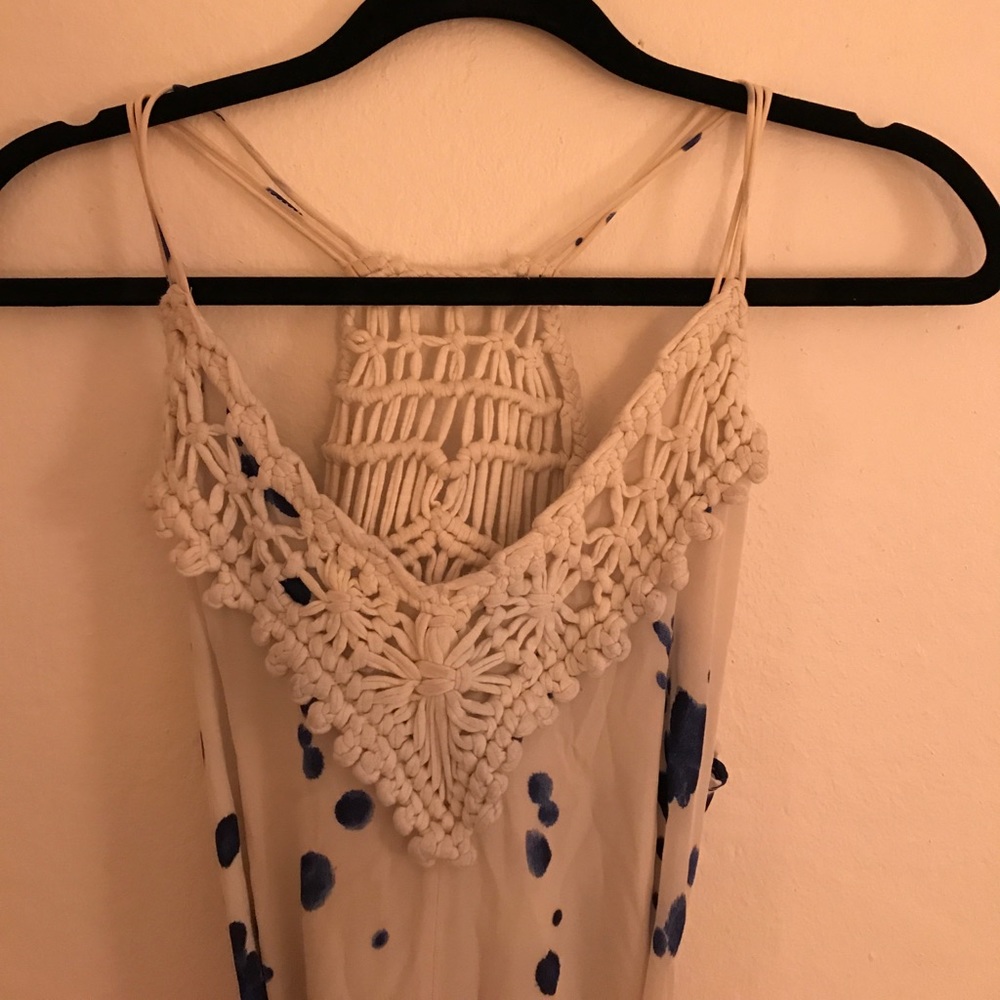 Anthropologie blue and white dress