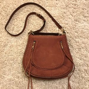 Rebecca Minkoff Vanity Saddle Bag in Cognac Nubuck