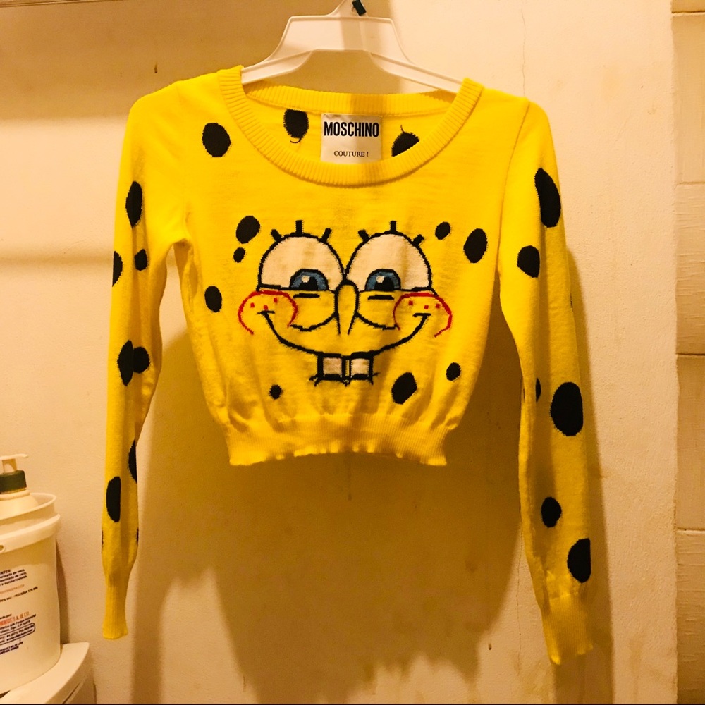 SOLD Moschino Couture! X Spongebob Cropped Sweater