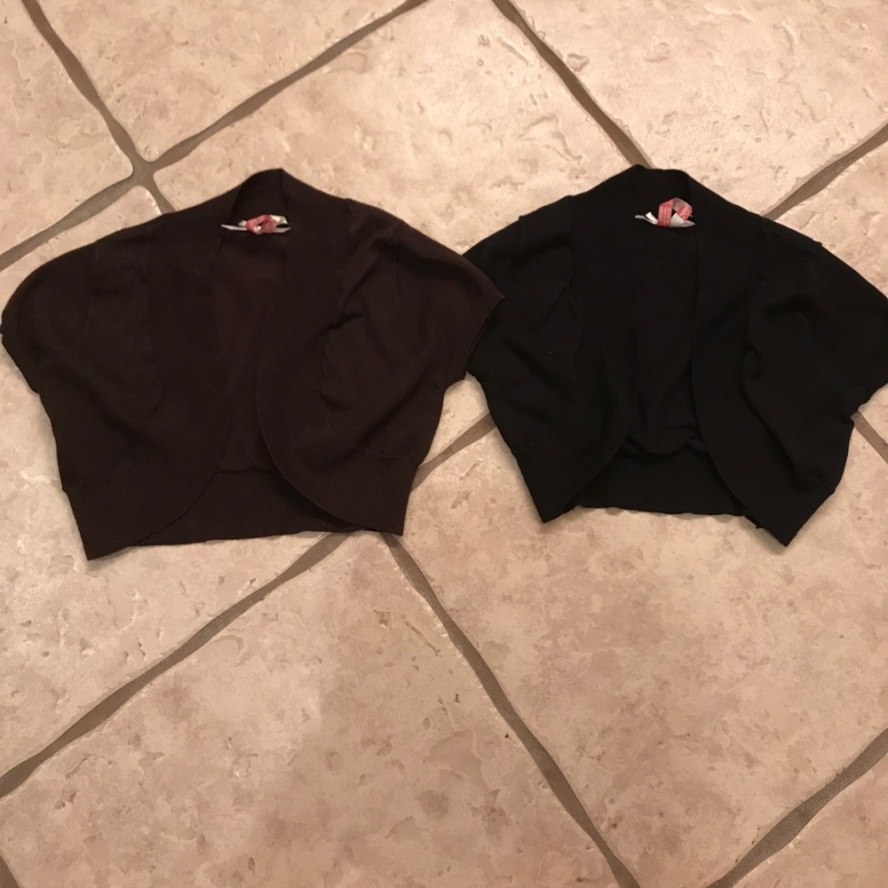 Black & Brown Cropped Cardigans - Sz S