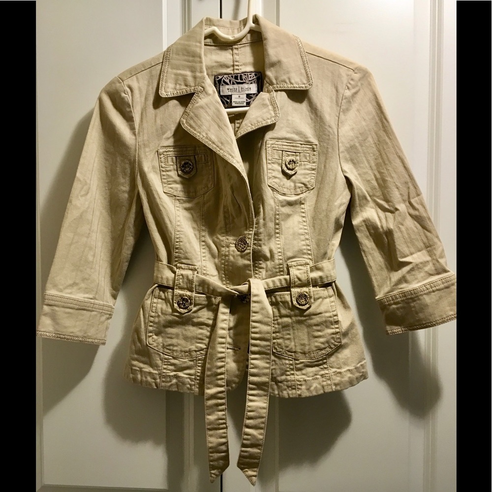 White House Black Market Tan Safari Jacket Size 0