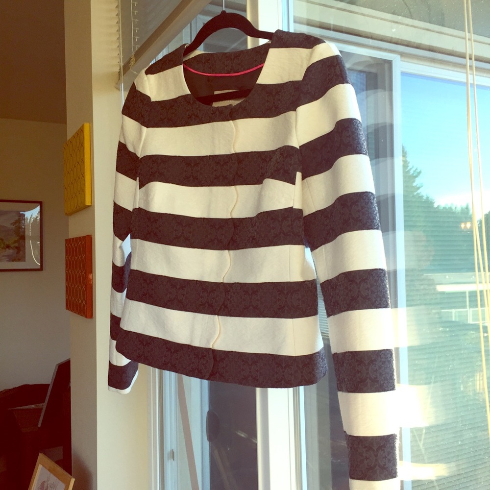 Striped zip dress jacket