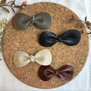 Handmade leather knitted bows- set of 4
