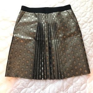 J Crew Pleat Front Jacquard Skirt