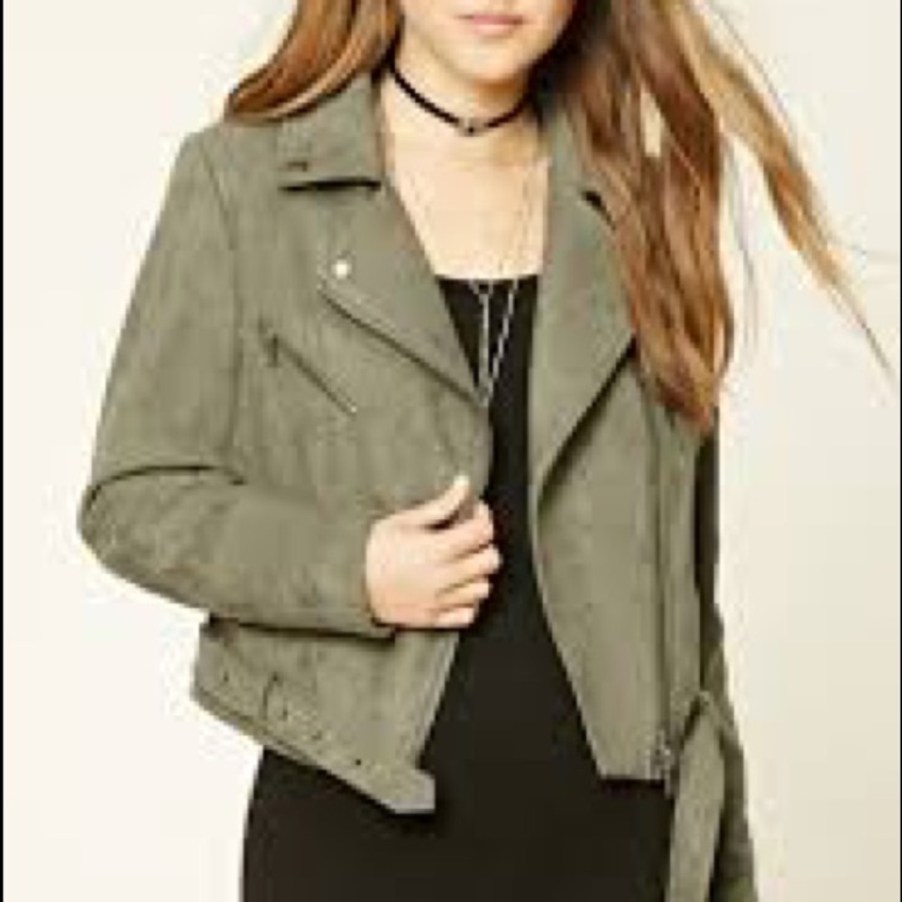 F21 Suede Olive Green Jacket