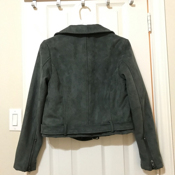 F21 Suede Olive Green Jacket - Picture 3 of 6