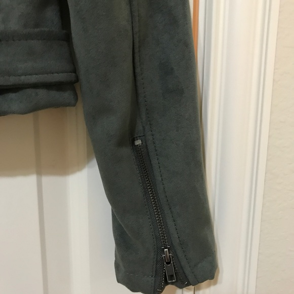 F21 Suede Olive Green Jacket - Picture 5 of 6
