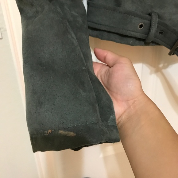 F21 Suede Olive Green Jacket - Picture 4 of 6