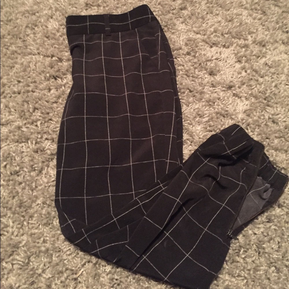 Checkered black and white pants
