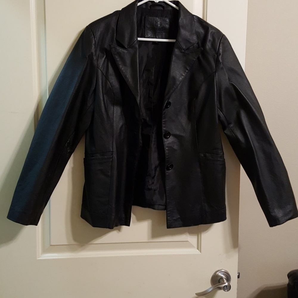 Genuine Black Leather Jacket - Picture 1 of 4