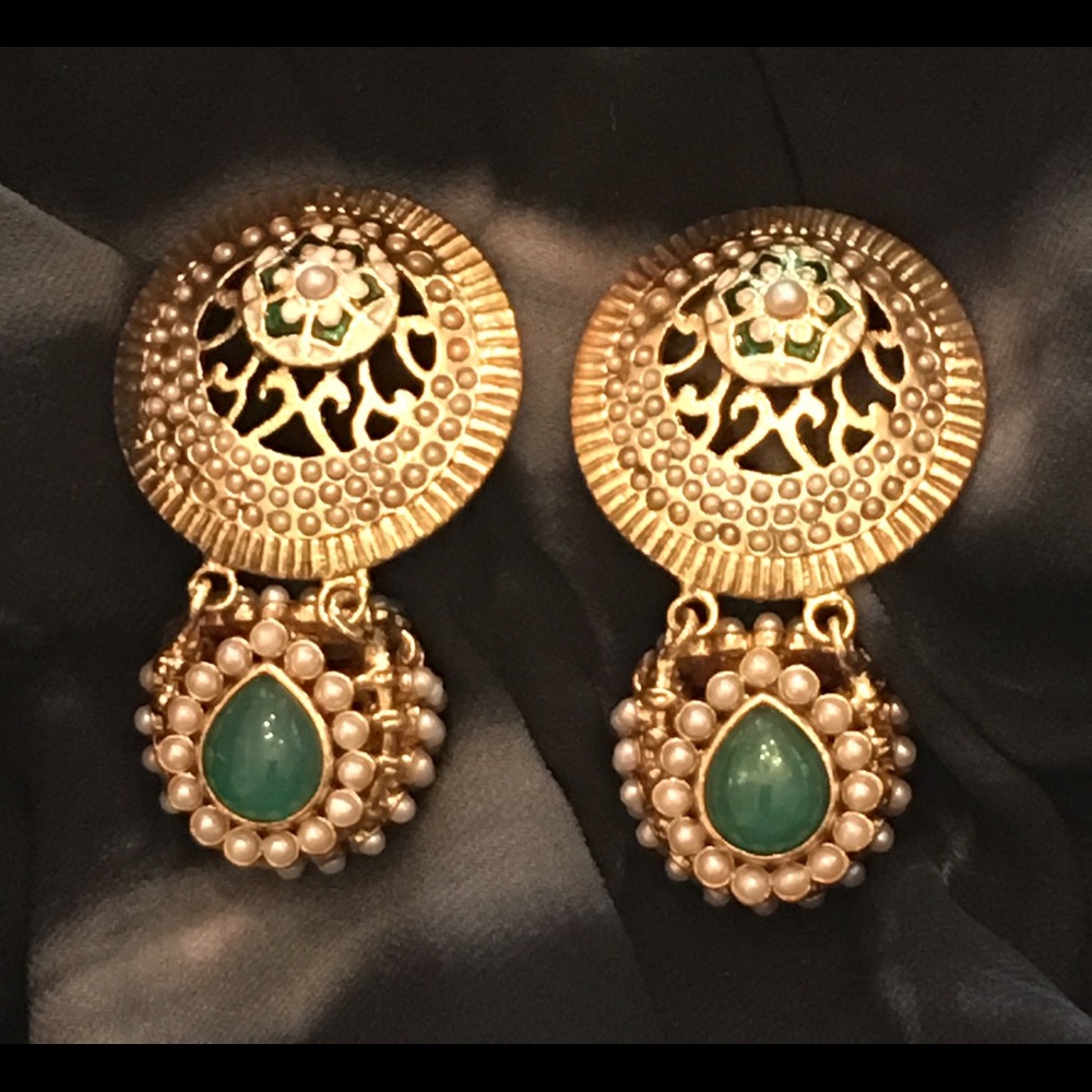 SOLD! New!! Indian Pakistani Gold plated earrings.