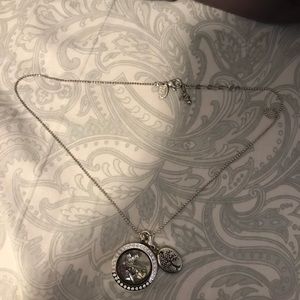 Origami owl necklace with charms