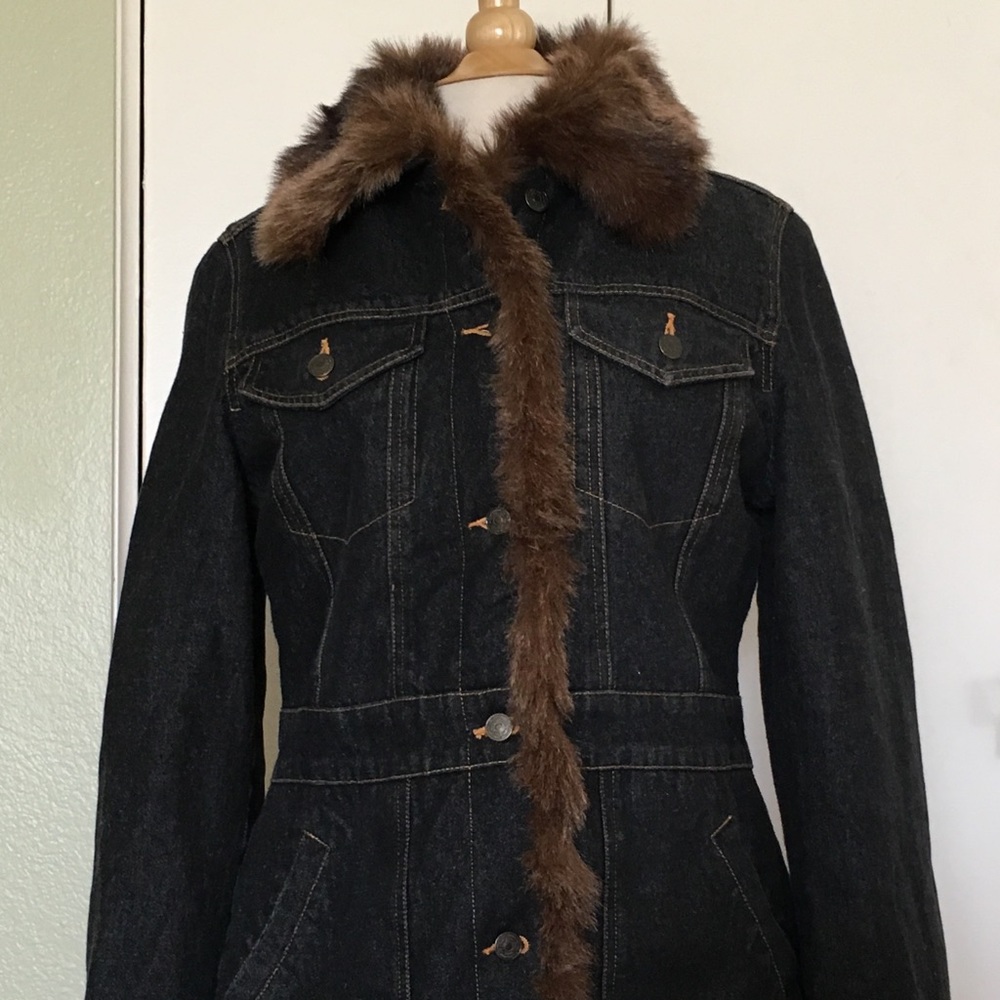 Marvin Richards Fur Lined Denim Jean Jacket