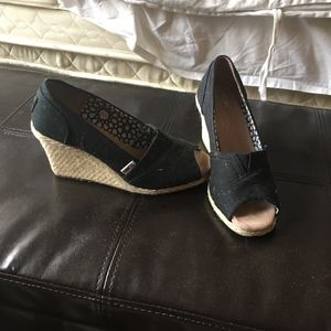 Peep Toe Espadrille Wedges