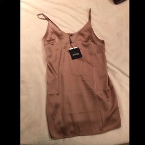 Rose gold satin cami dress