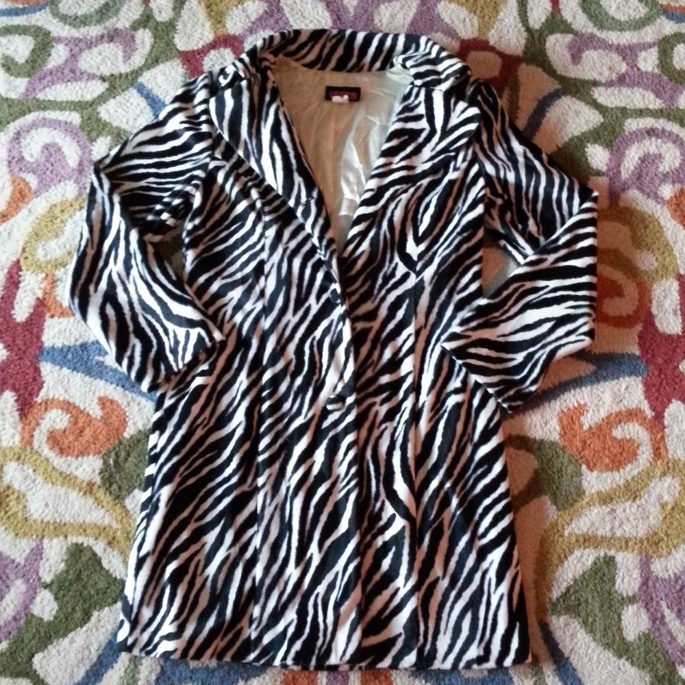 🍭SOLD🍭Fabulous Zebra Faux Fur Jacket Coat Unique