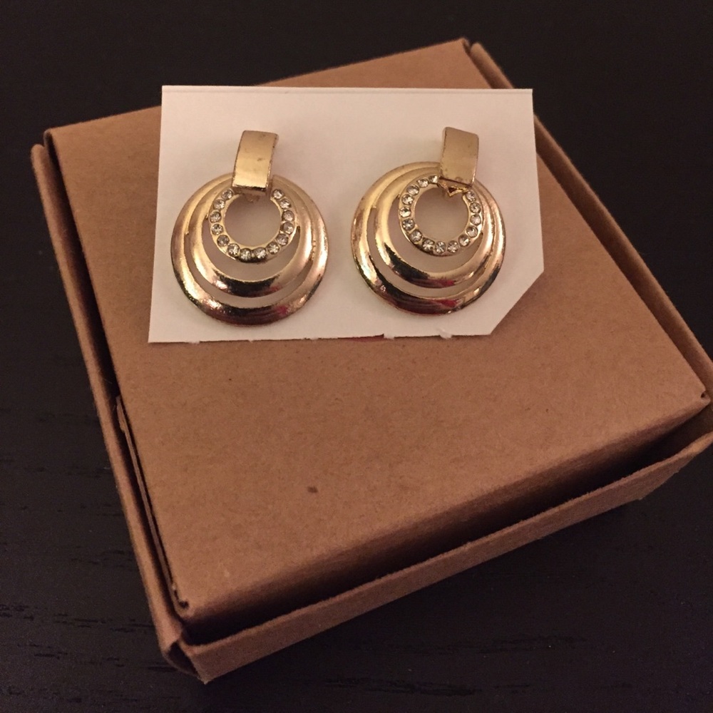 Gold & Rhinestone Earrings