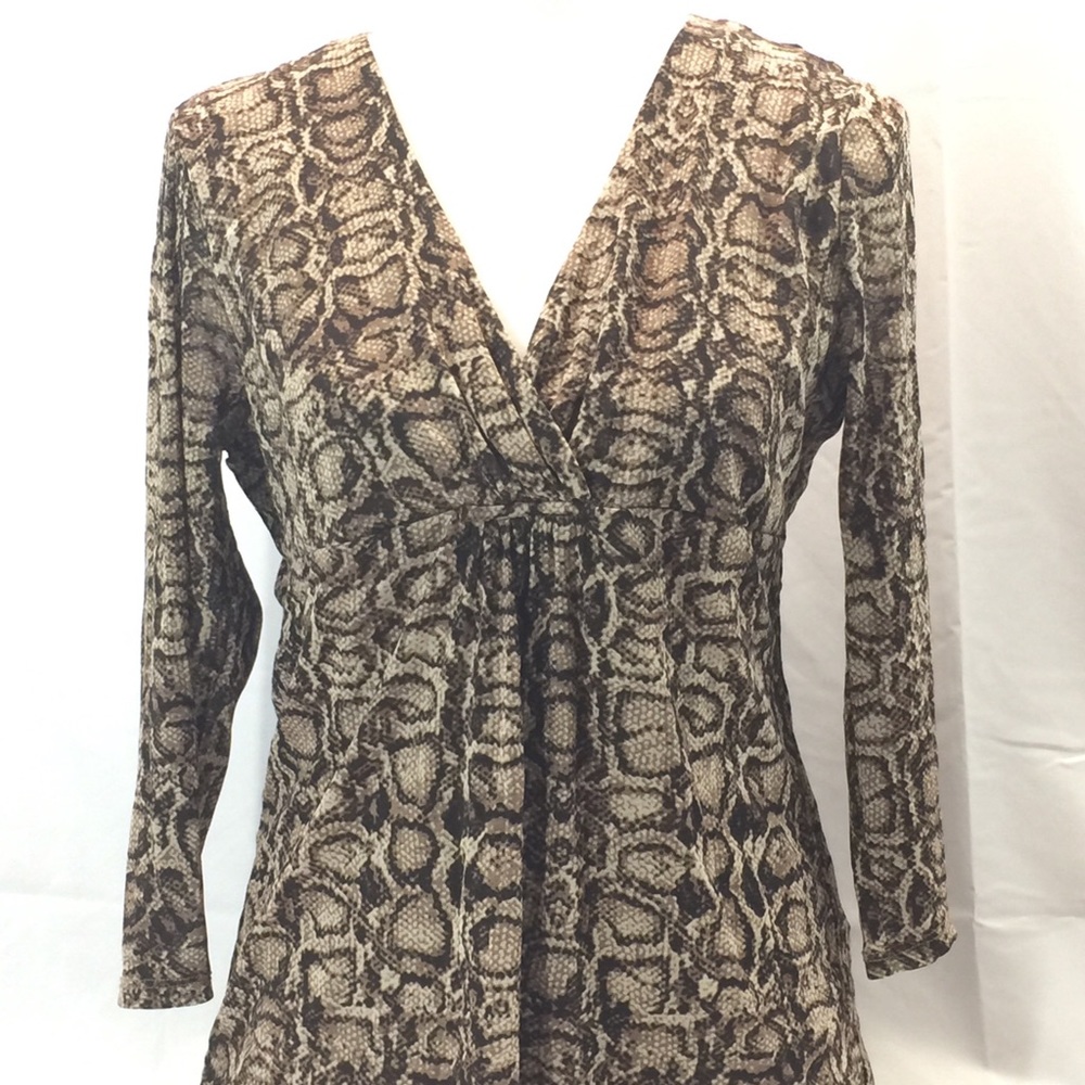 LIZ CLAIBORNE 3/4 SLEEVE V NECK BLOUSE L