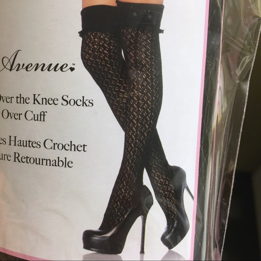 ✨ Crochet Knee Socks Sexy Black Knee Highs