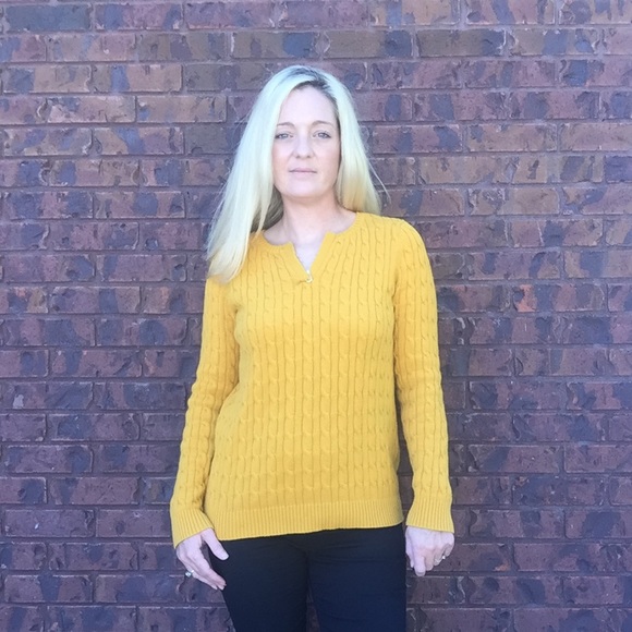 🍁🎃Mustard Knit Sweater - Picture 3 of 5