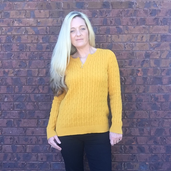 🍁🎃Mustard Knit Sweater - Picture 2 of 5
