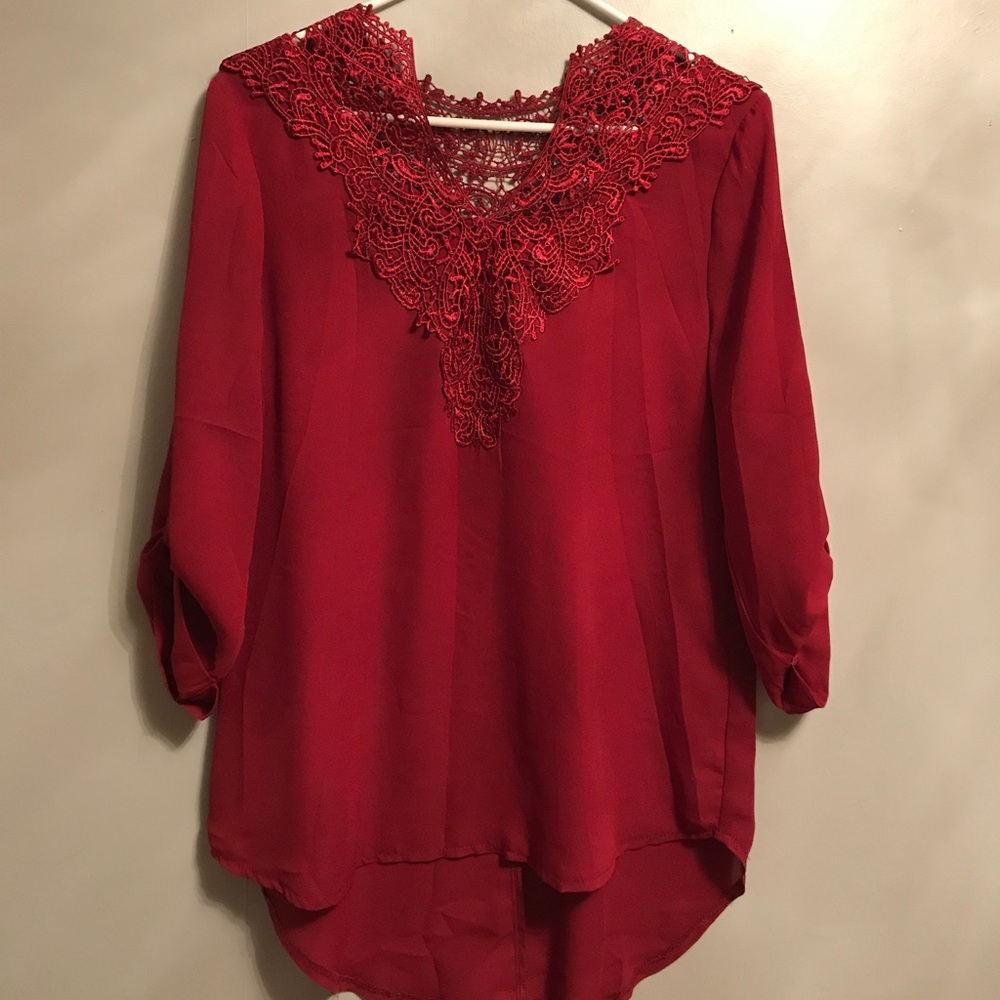 Scarlet hi-lo blouse