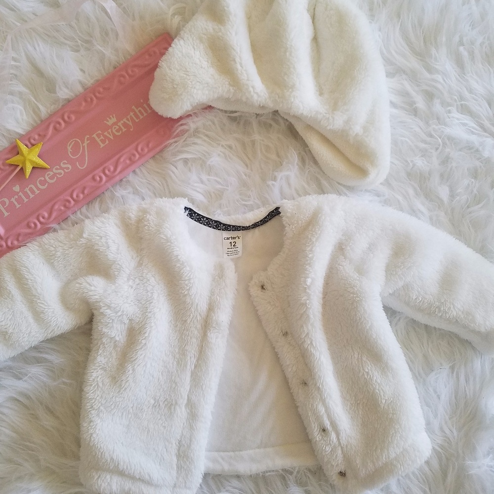 Carter's White Jacket W/matching hat