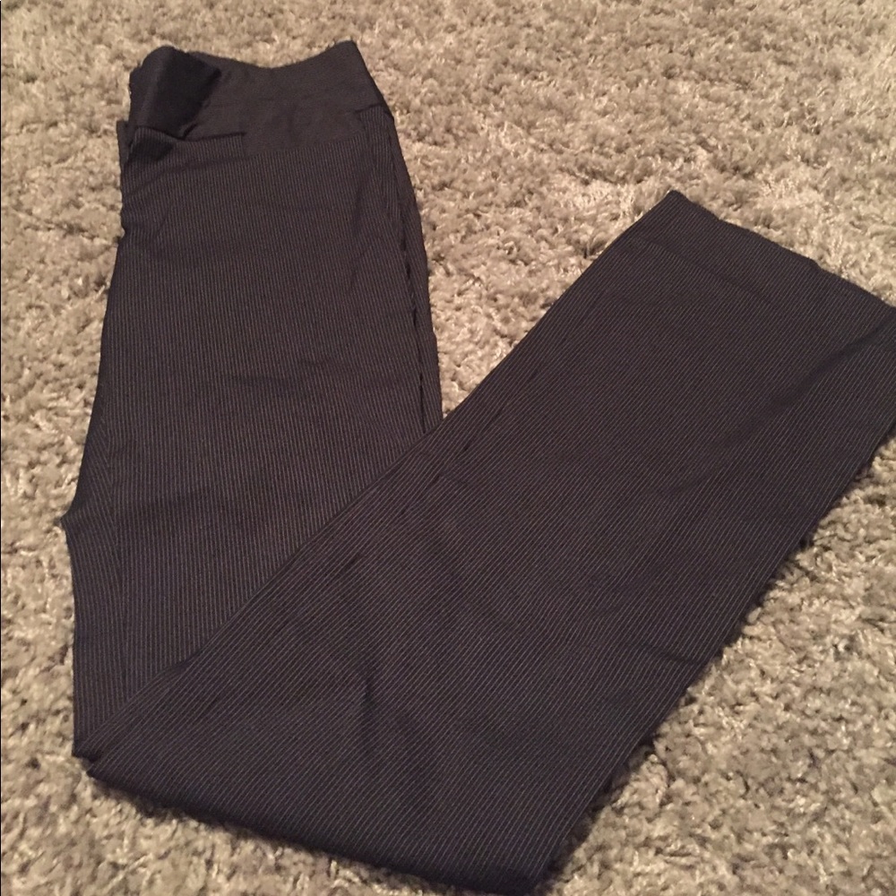 Navy pinstripe stretch dress slacks