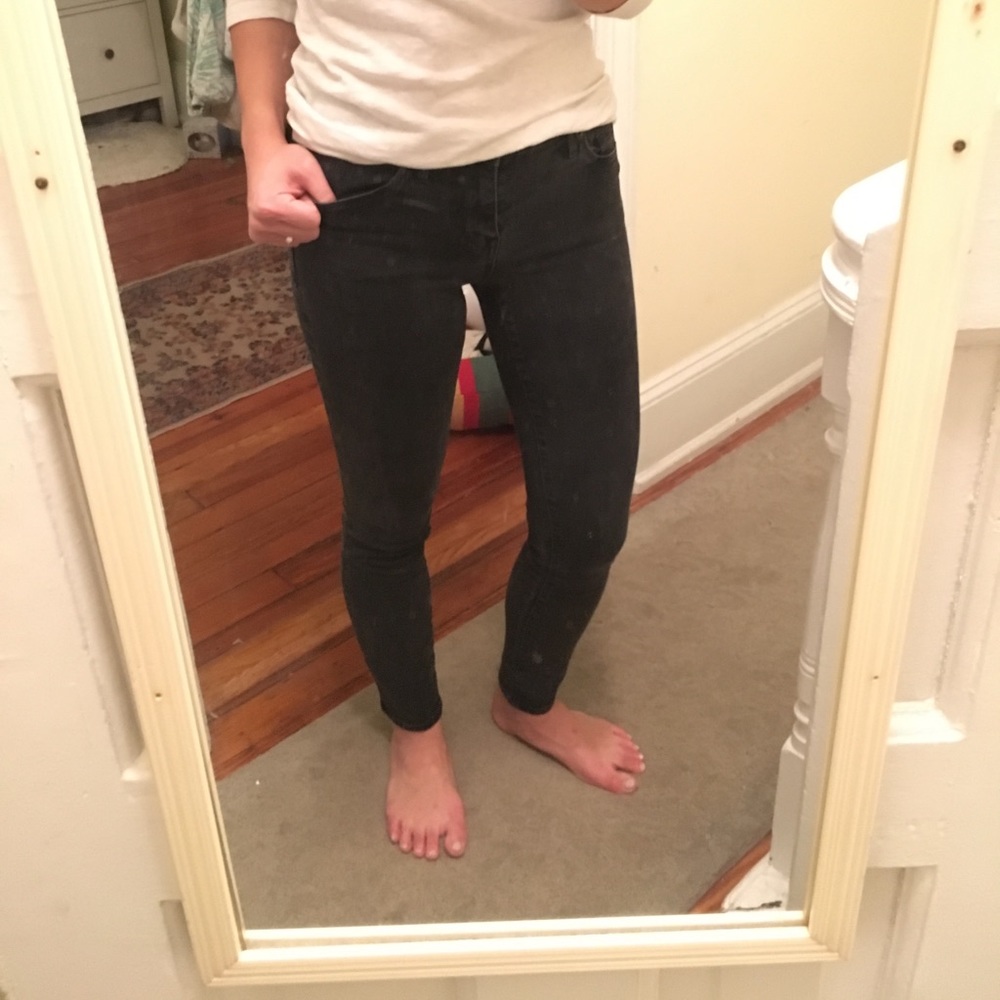 Madewell dark gray skinny jeans